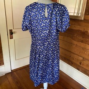 Blue Dress - Floral - Retro